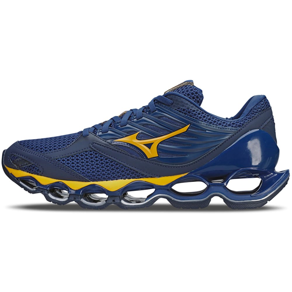 Tênis Masculino Mizuno Wave Prophecy 13-S Azul/Amarelo 1