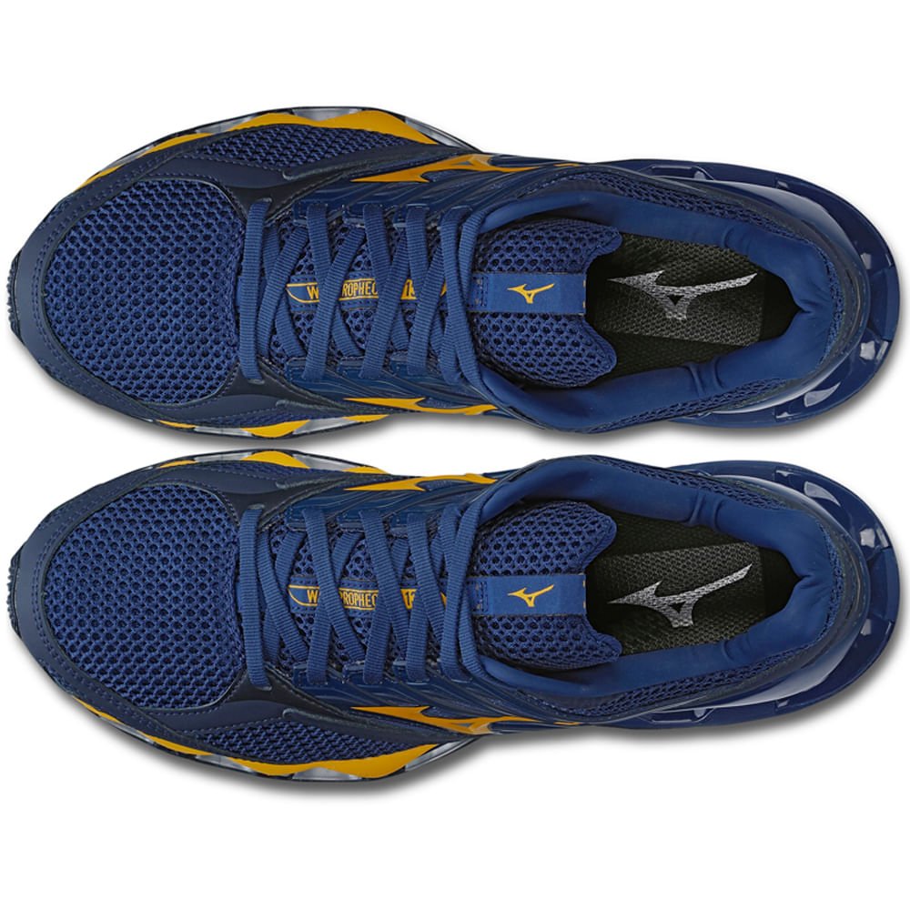 Tênis Masculino Mizuno Wave Prophecy 13-S Azul/Amarelo 2