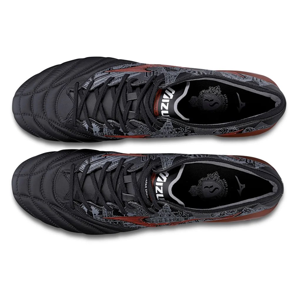 Chuteira de Campo Masculina Mizuno Neo III SR4 Japan Preto/Vermelho 3