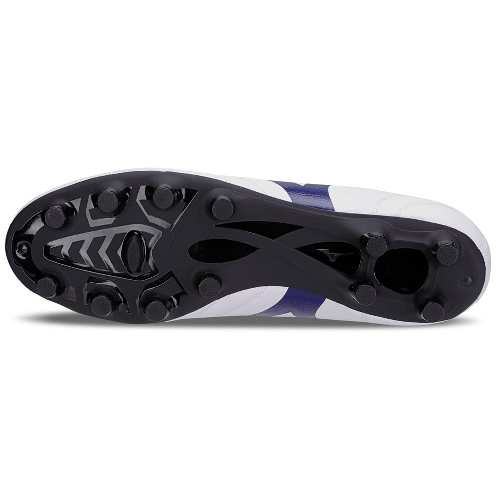 Chuteira de Campo Masculina Mizuno Morelia Club MD Branco/Azul 2