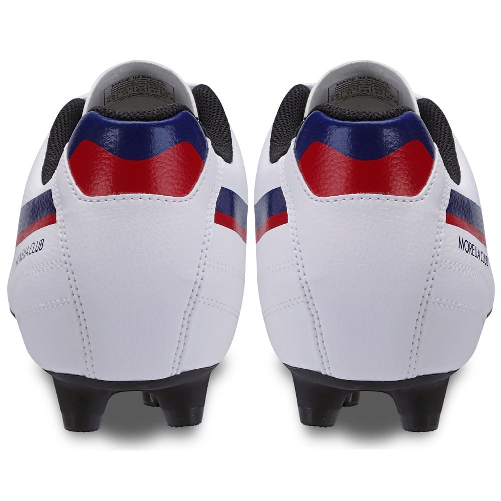 Chuteira de Campo Masculina Mizuno Morelia Club MD Branco/Azul/Vermelho 4