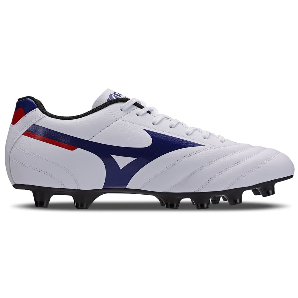 Chuteira de Campo Masculina Mizuno Morelia Club MD Branco/Azul/Vermelho 5