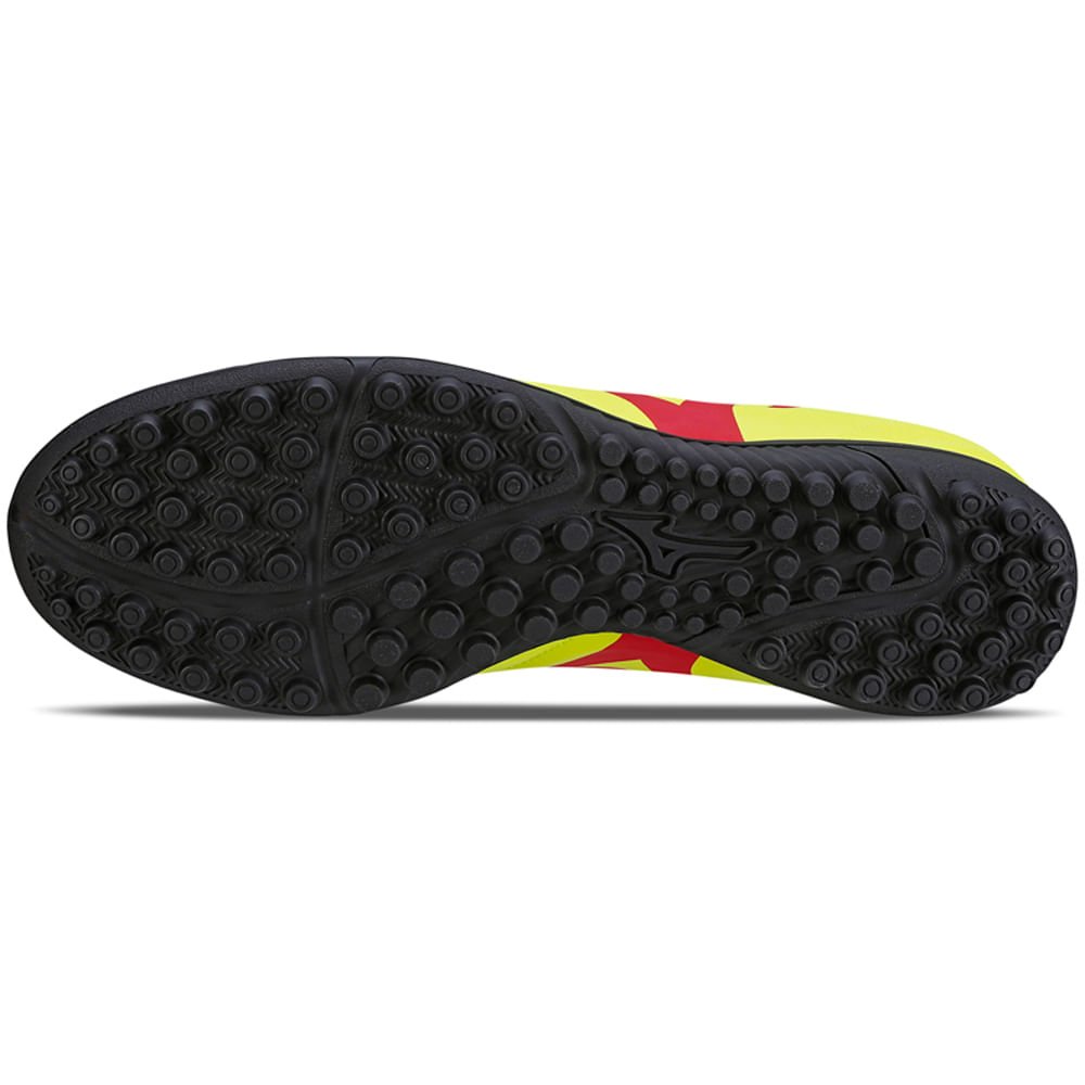 Chuteira Society Masculina Mizuno Morelia Club AS Amarelo/Vermelho/Prata 2