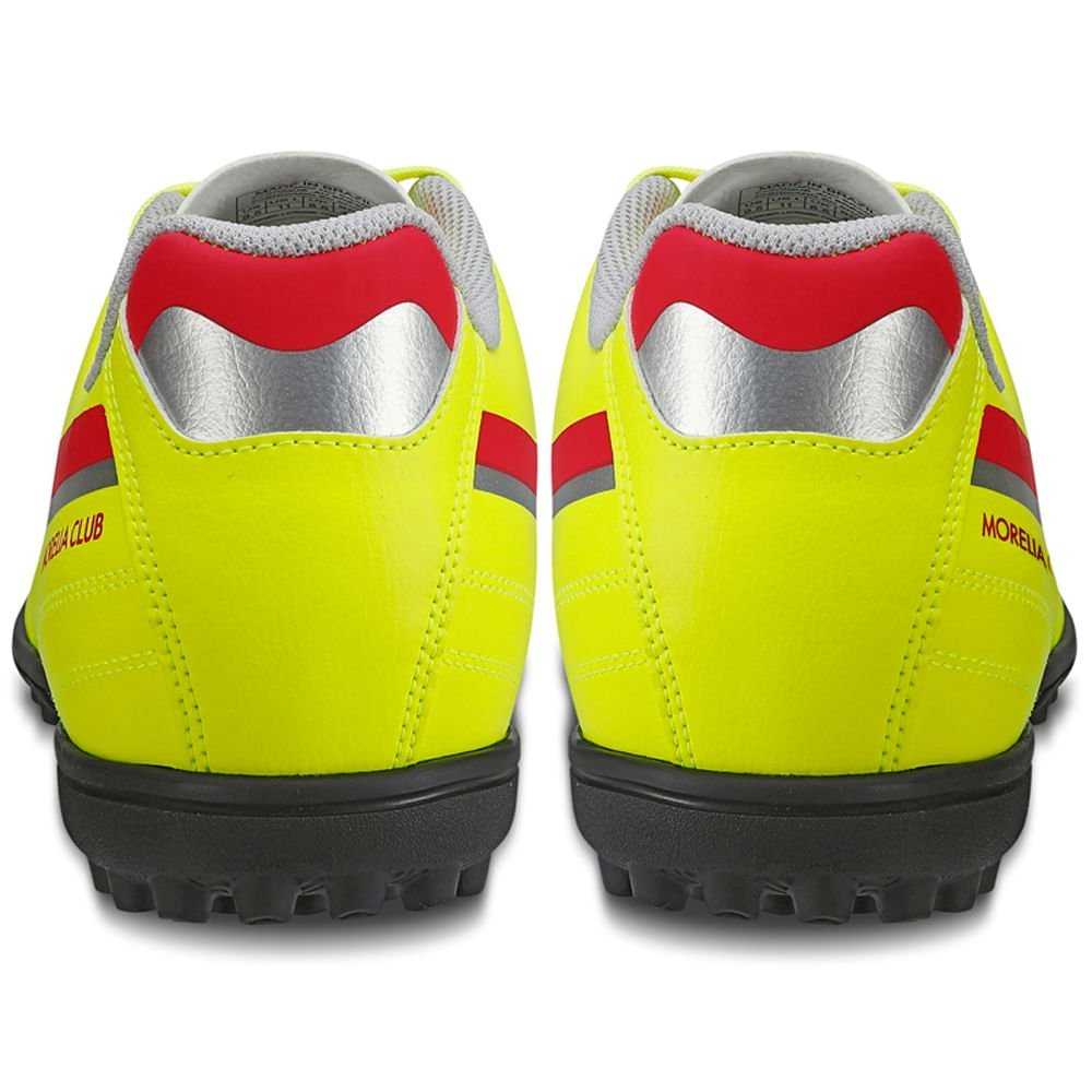 Chuteira Society Masculina Mizuno Morelia Club AS Amarelo/Vermelho/Prata 3
