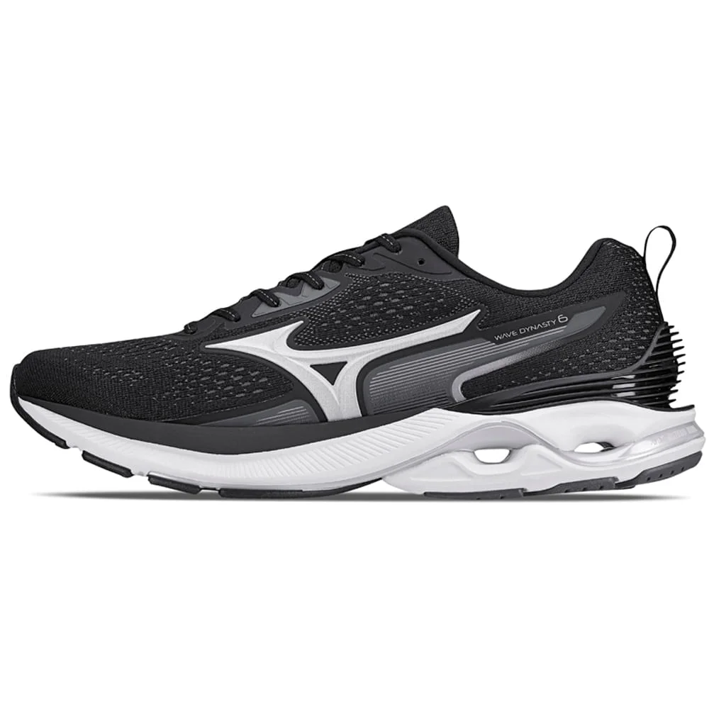 Tênis de Corrida Masculino Mizuno Wave Dynasty 6 Preto/Branco