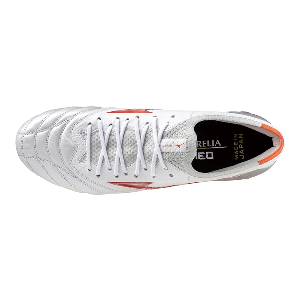 Chuteira de Campo Masculina Mizuno Morelia Neo IV Beta Japan Branco/Laranja 3