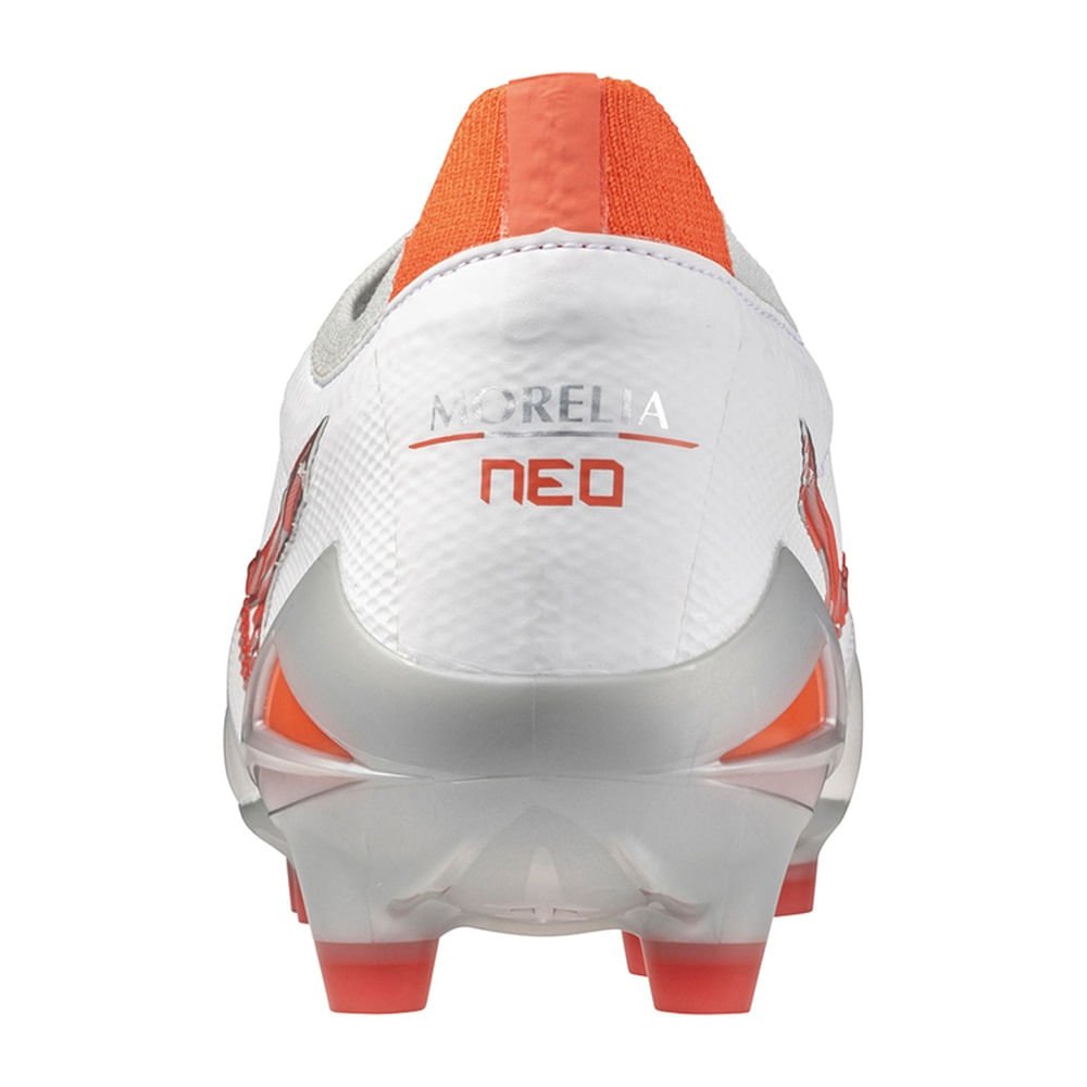 Chuteira de Campo Masculina Mizuno Morelia Neo IV Beta Japan Branco/Laranja 4