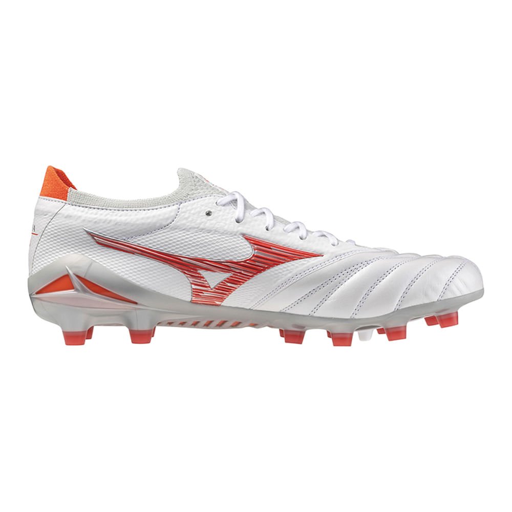 Chuteira de Campo Masculina Mizuno Morelia Neo IV Beta Japan Branco/Laranja 5