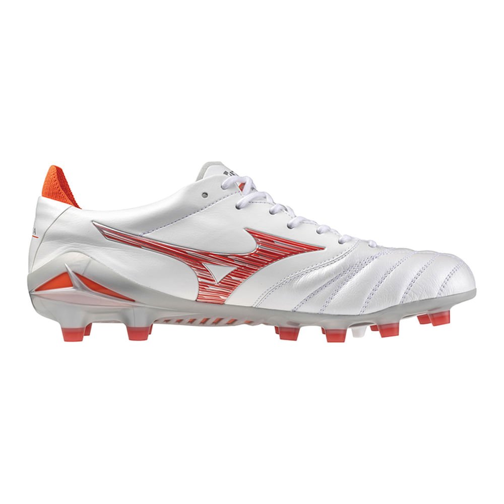 Chuteira de Campo Masculina Mizuno Morelia Neo IV Japan Branco/Laranja 5