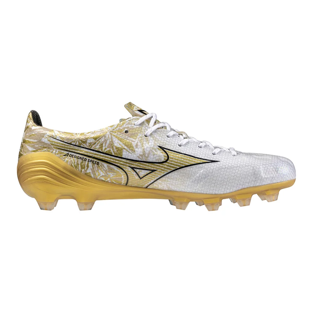 Chuteira de Campo Masculina Mizuno Alpha Japan Branco/Amarelo 5