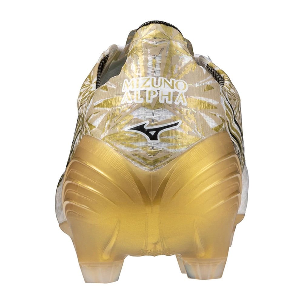 Chuteira de Campo Masculina Mizuno Alpha Japan Branco/Amarelo 4