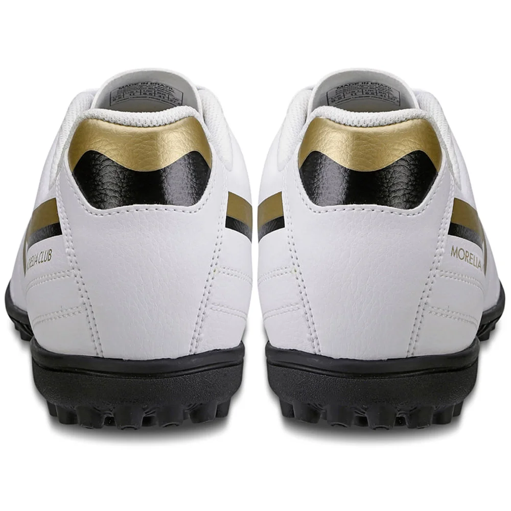 Chuteira Society Masculina Mizuno Morelia Club AS Branco/Dourado/Preto 3