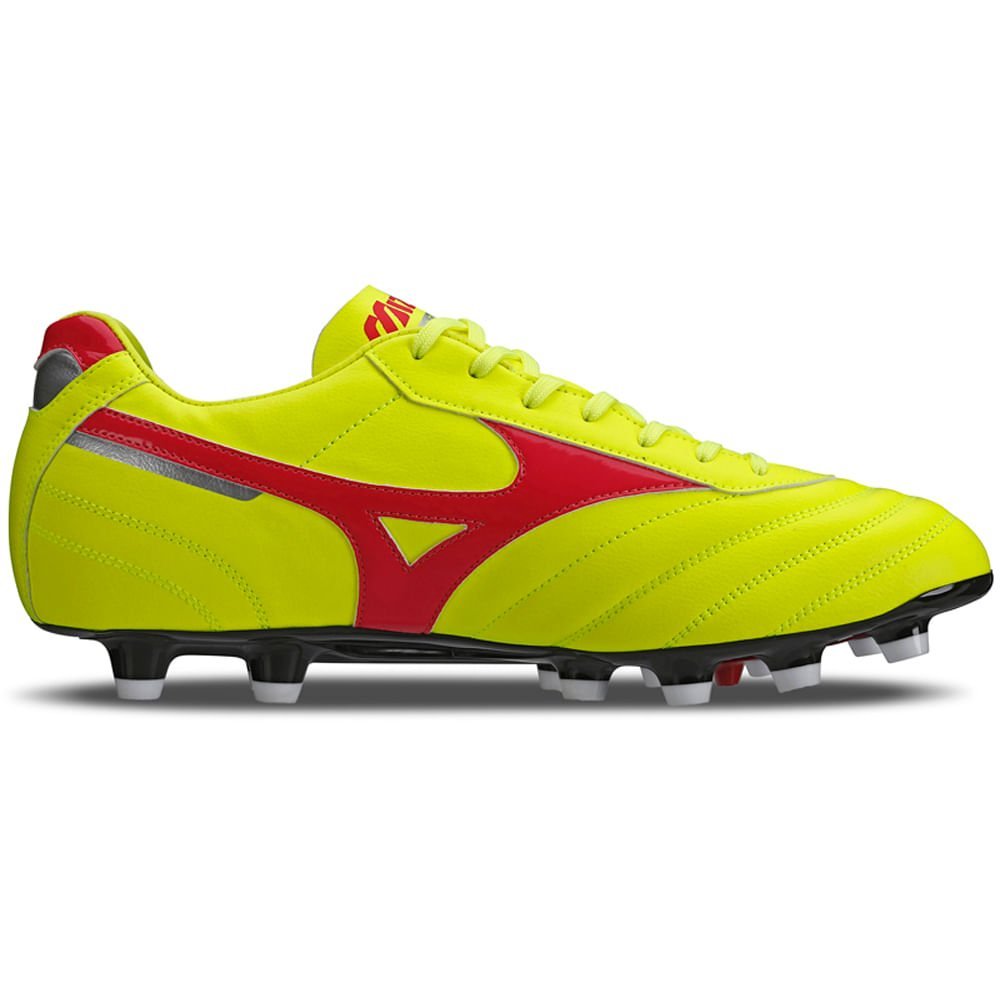 Chuteira de Campo Masculina Mizuno Morelia Classic MD Amarelo/Vermelho 5