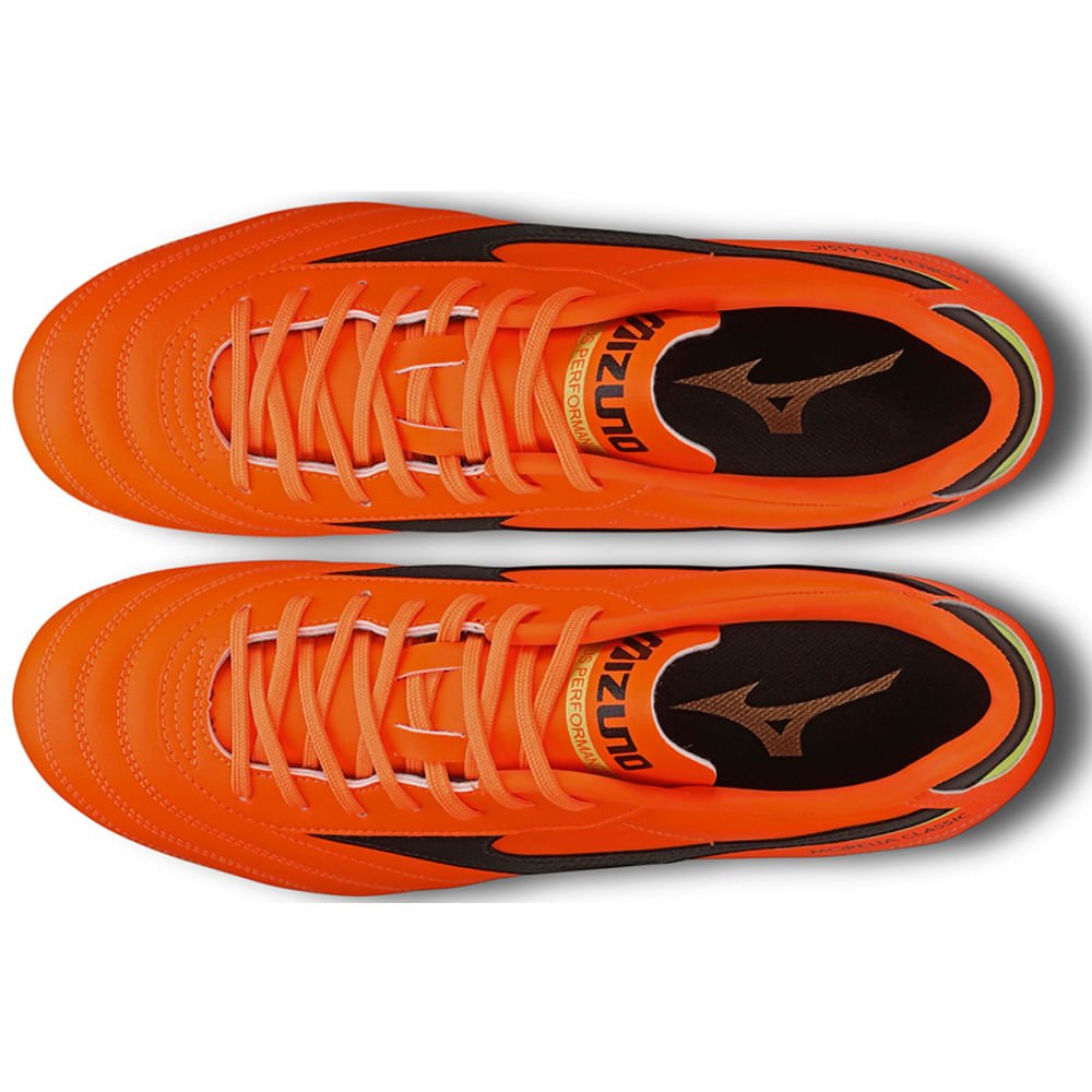 Chuteira de Campo Masculina Mizuno Morelia Classic MD Laranja/Preto 4