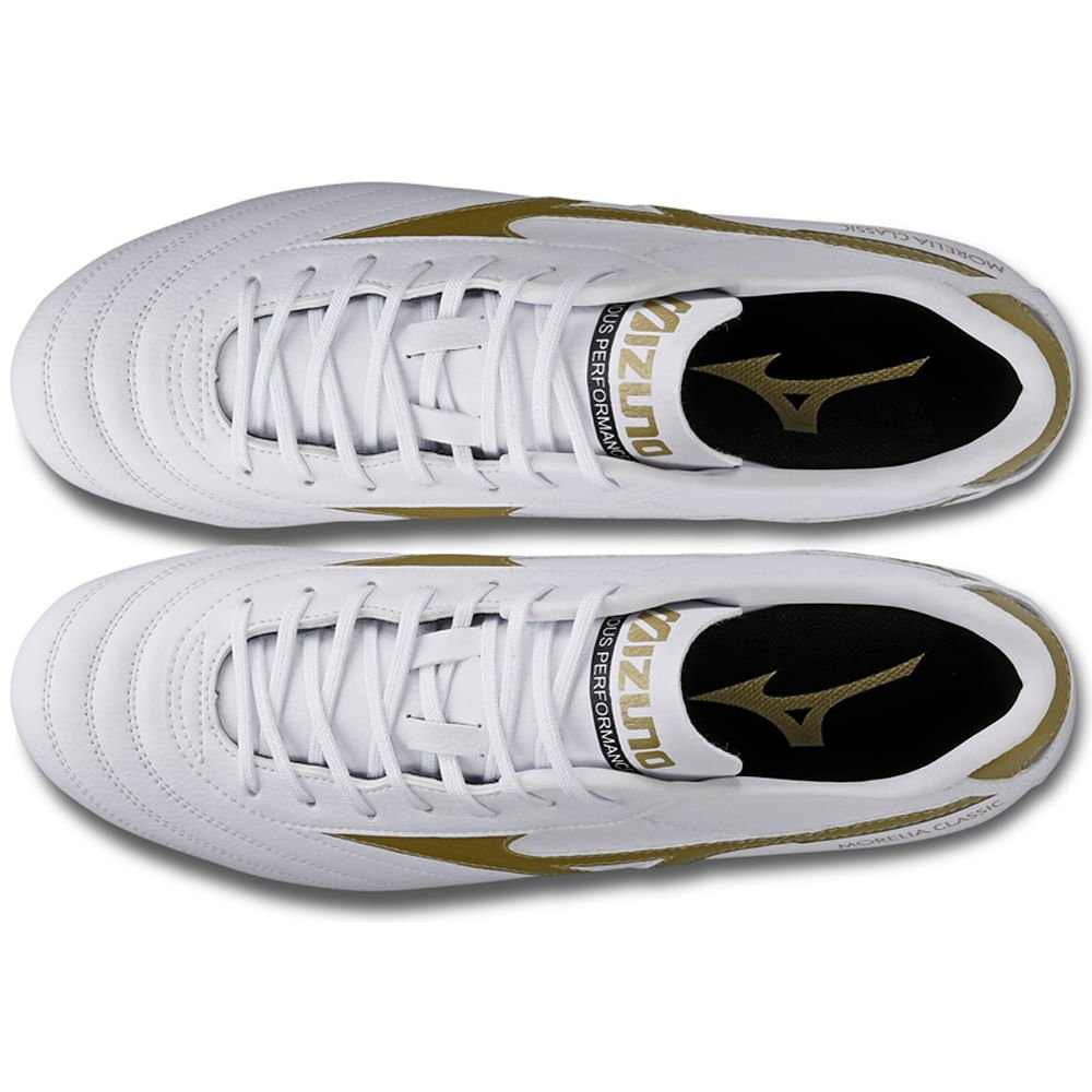 Chuteira de Campo Masculina Mizuno Morelia Classic MD Branco 3