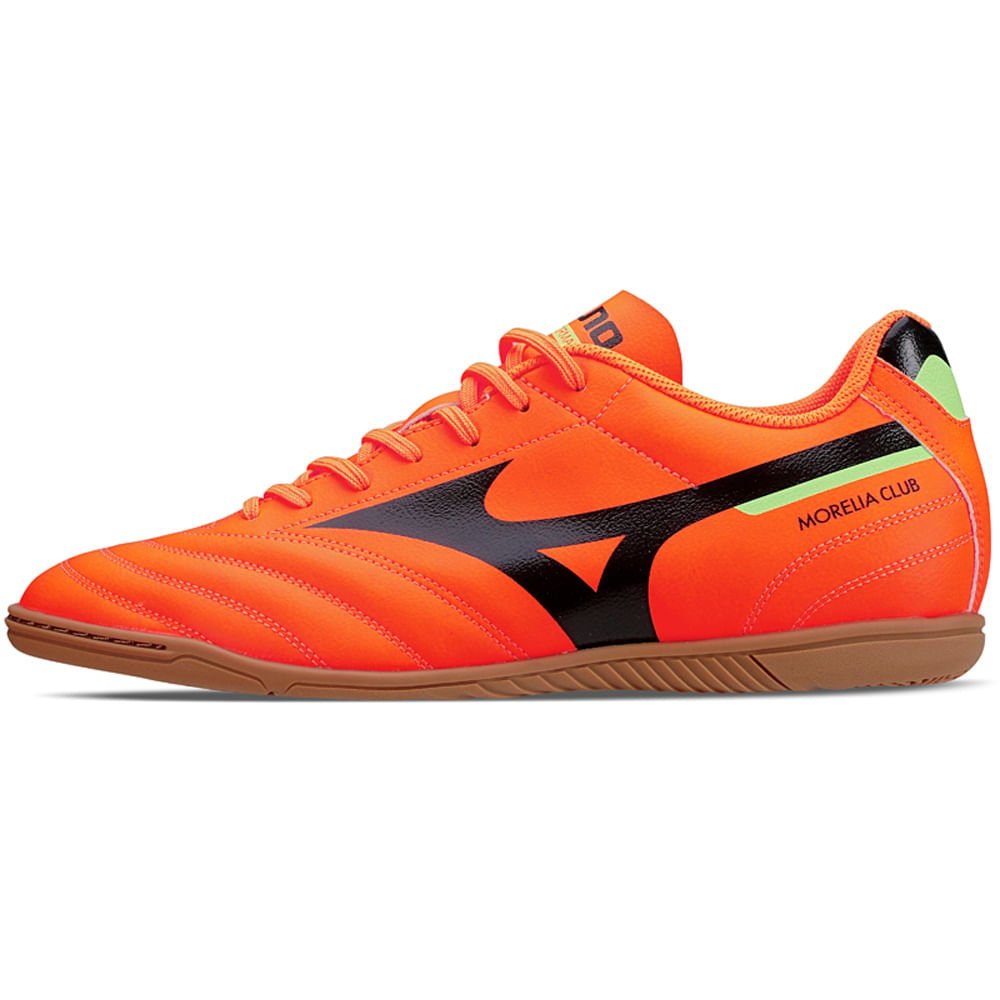Chuteira Futsal Masculina Mizuno Morelia Club IN Laranja/Preto 1
