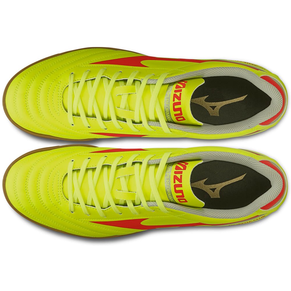 Chuteira Futsal Masculina Mizuno Morelia Club IN Amarelo/Vermelho 1