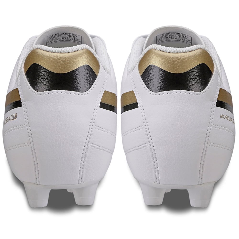 Chuteira de Campo Masculina Mizuno Morelia Club MD Branco/Dourado/Preto 3