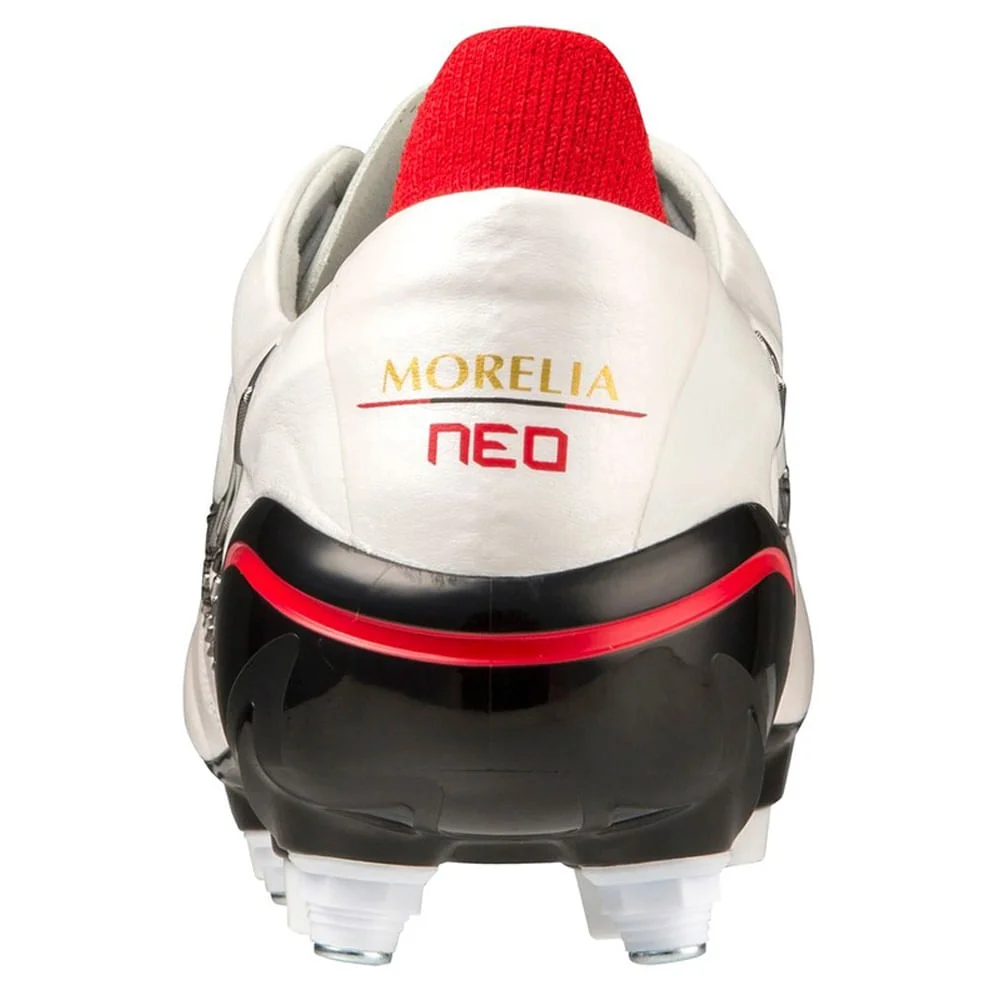 Chuteira de Campo Masculina Mizuno Morelia Neo IV Japan Mix Branco/Preto/Vermelho 4