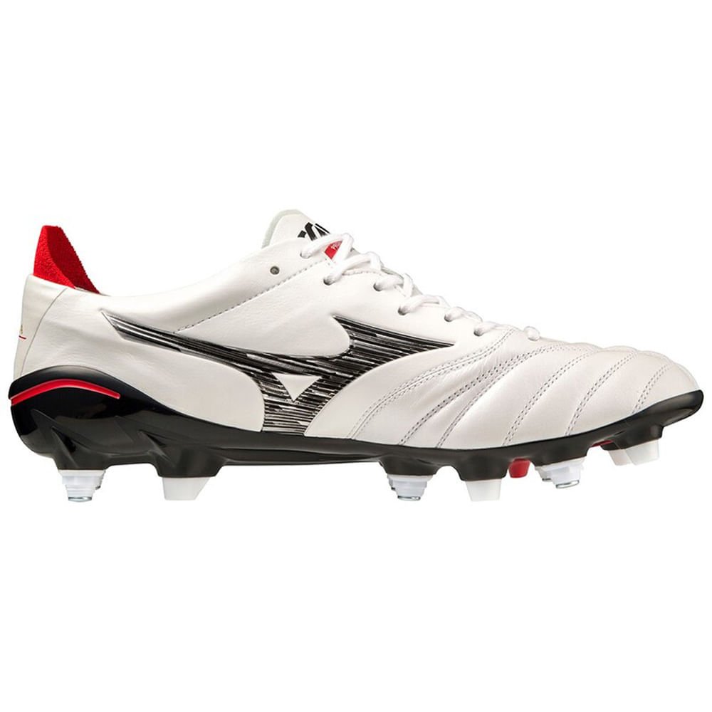 Chuteira de Campo Masculina Mizuno Morelia Neo IV Japan Mix Branco/Preto/Vermelho 5