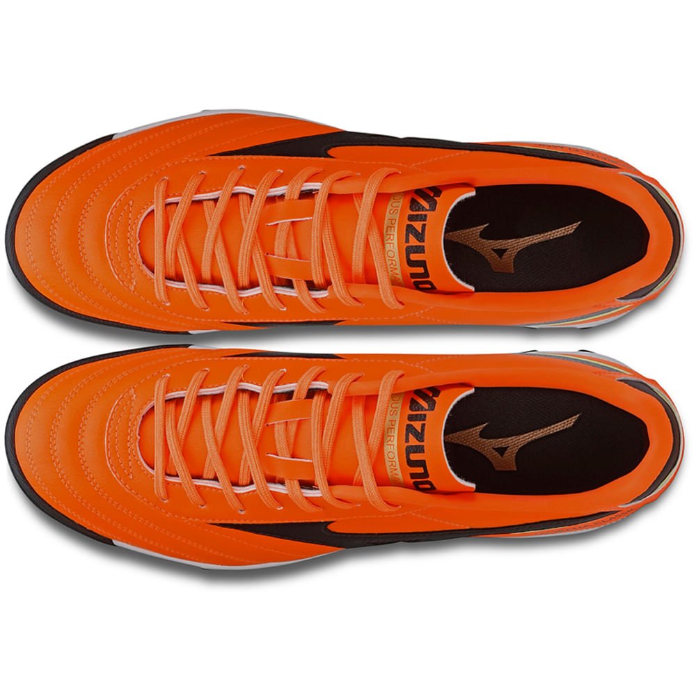 Chuteira Society Masculina Mizuno Morelia Classic AS Laranja/Preto 3
