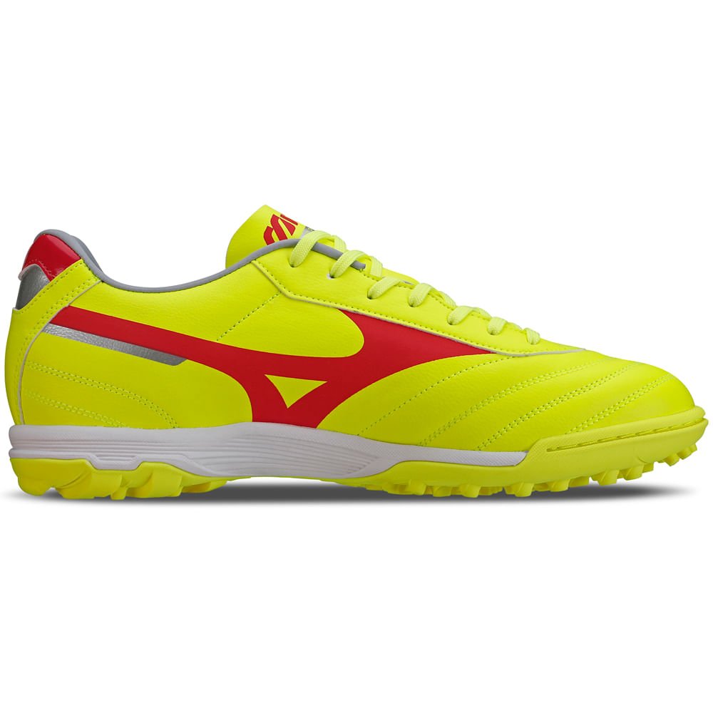 Chuteira Society Masculina Mizuno Morelia Classic AS Amarelo/Vermelho 3