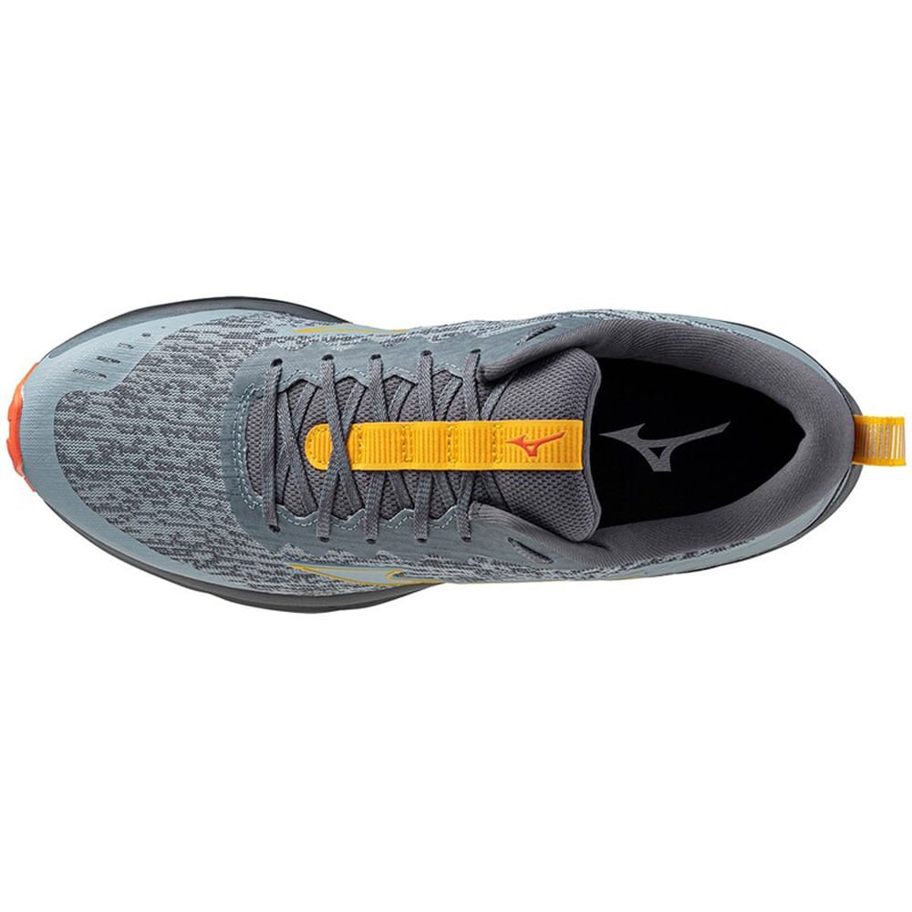 Tênis de Trilha Masculino Mizuno Wave Rider TT Cinza/Verde/Laranja 2