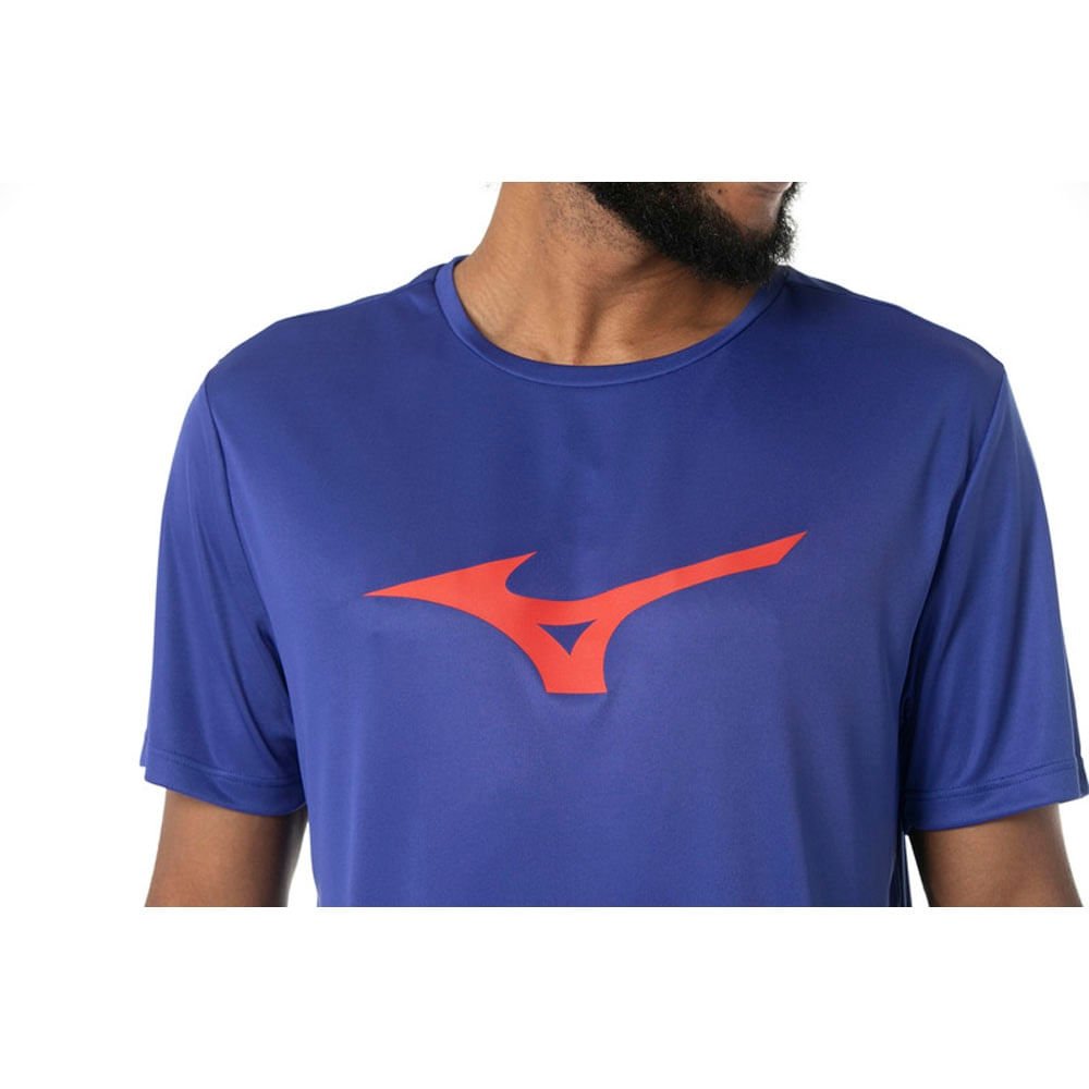 Camiseta de Treino Masculina Mizuno Run Spark Azul 3