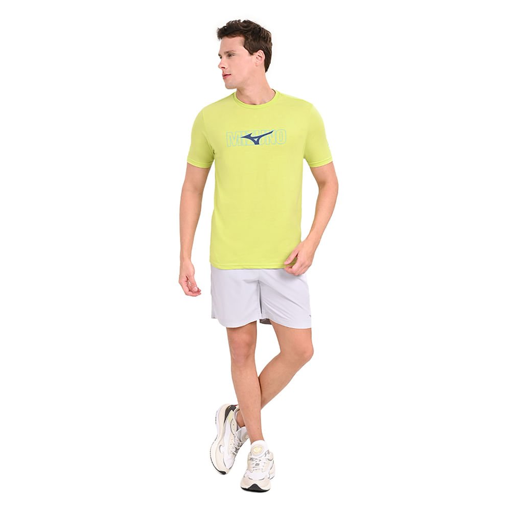 Camiseta Casual Masculina Mizuno Graphic 2 Amarelo 4
