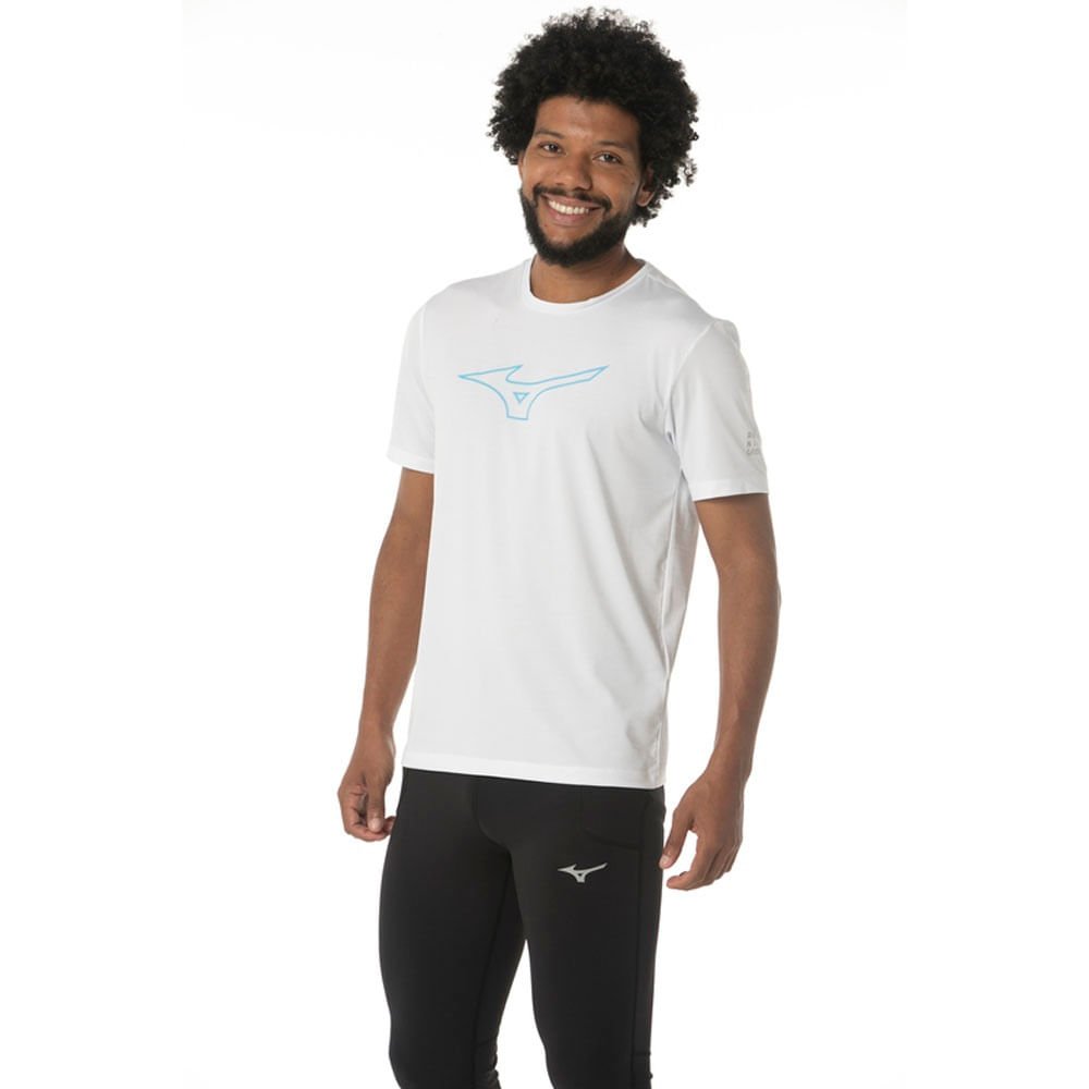 Camiseta de Treino Masculina Mizuno Focus Stamp Branco 1