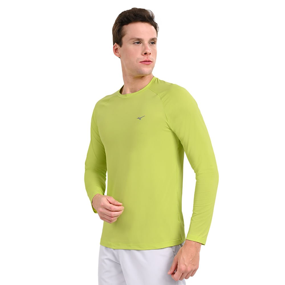 Camiseta Manga Longa de Treino Masculina Mizuno Pro Uv +50