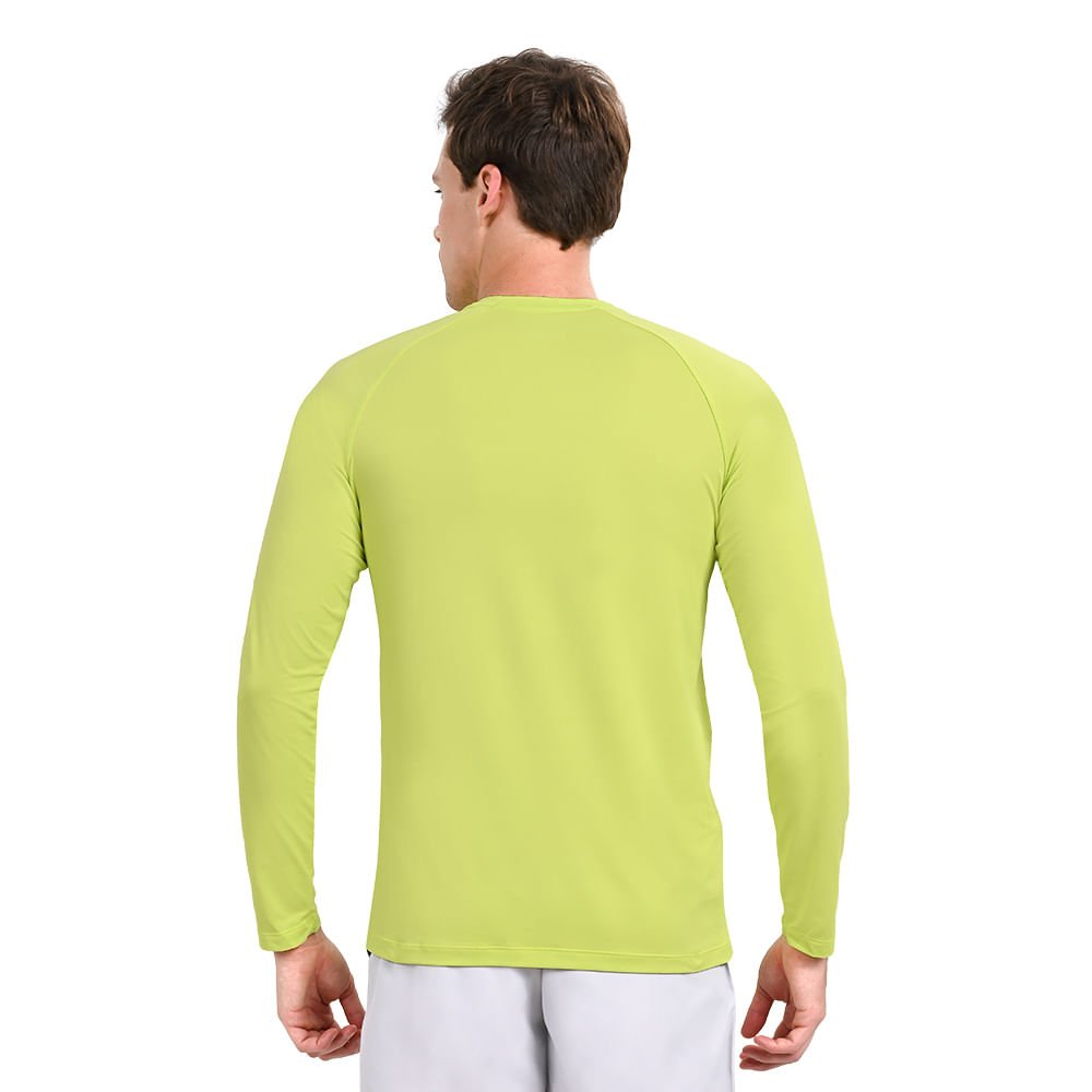 Camiseta Manga Longa de Treino Masculina Mizuno Pro Uv +50 Verde 3