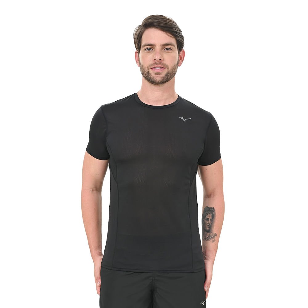 Camiseta de Treino Masculina Mizuno DryAeroFlow Preto 1
