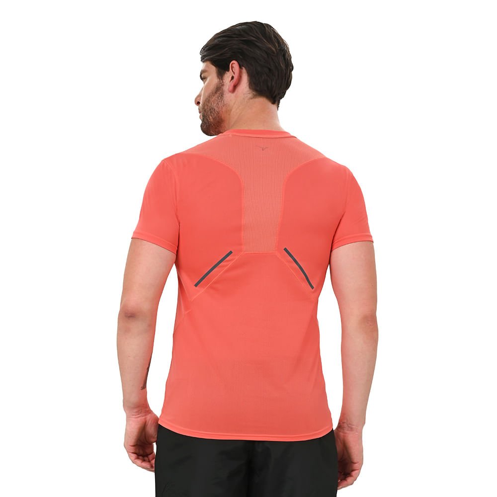Camiseta de Corrida Masculina Mizuno Dryeaeroflow Laranja 3