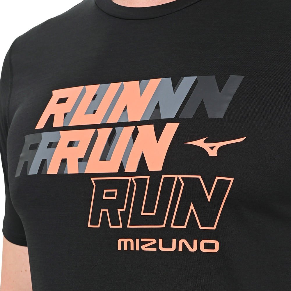 Camiseta de Corrida Masculina Mizuno Core Preto 4