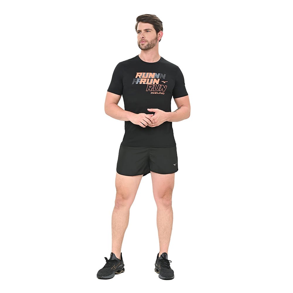 Camiseta de Corrida Masculina Mizuno Core Preto 5