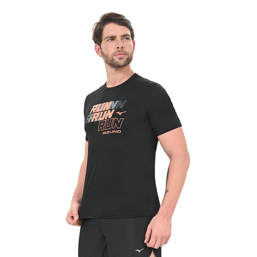 Camiseta de Corrida Masculina Mizuno Core Preto 2