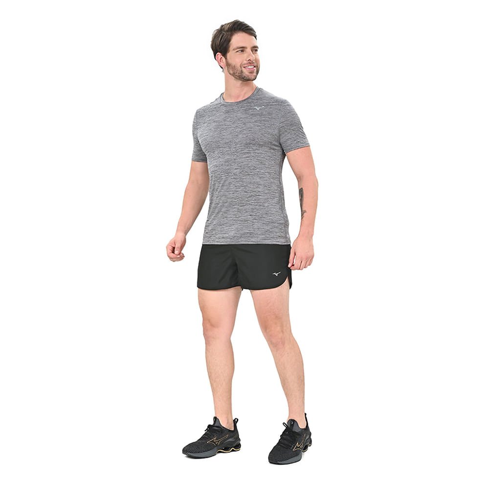 Camiseta de Corrida Masculina Mizuno Impulse Core Cinza 4