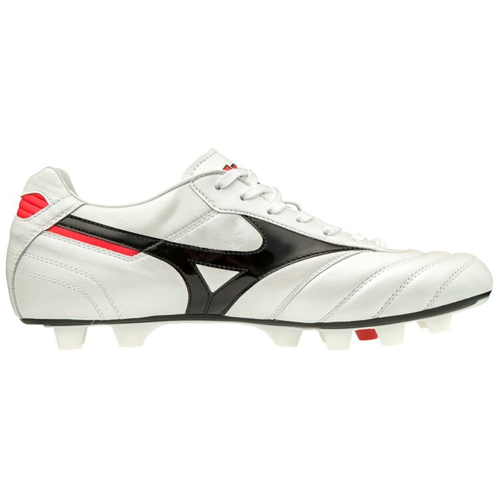 Chuteira de Campo Masculina Mizuno Morelia II Japan MD Branco/Preto/Vermelho 5