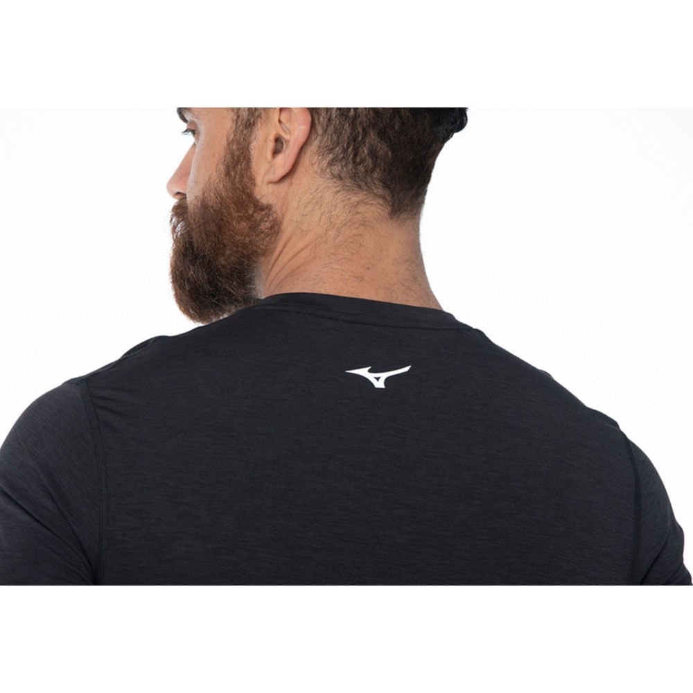Camiseta de Corrida Masculina Mizuno Impulse Core Preto 3