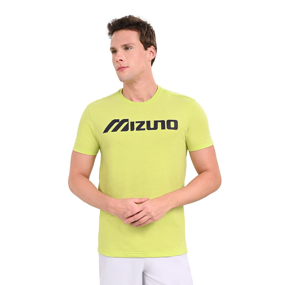 Camiseta Casual Masculina Mizuno Big Logo Verde 2