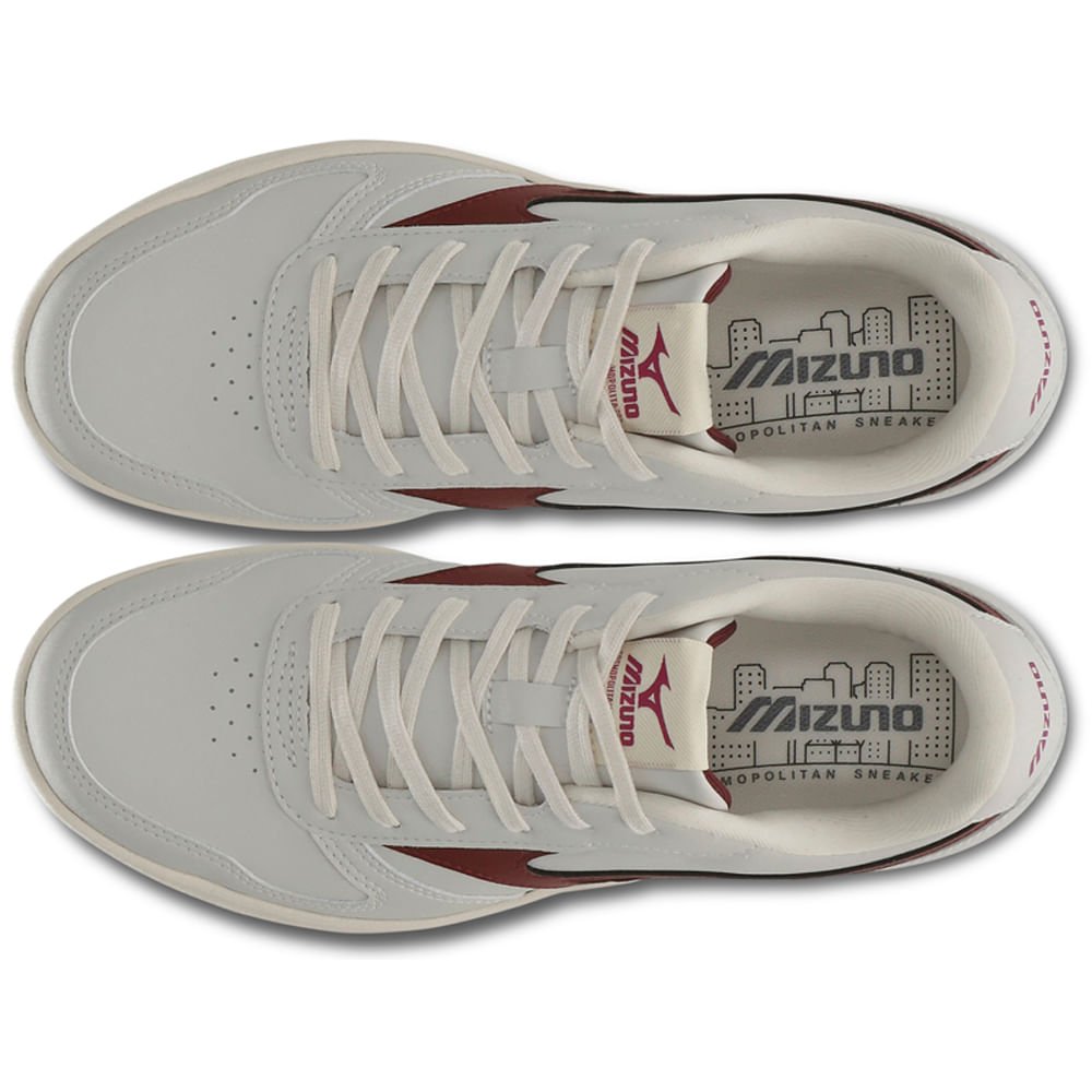 Tênis Casual Feminino Mizuno Street Wind Branco/Vinho 2