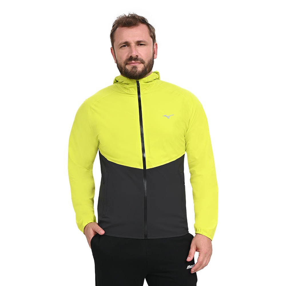 Jaqueta de Corrida Unissex Mizuno Waterproof 20K ER Verde/Preto 2