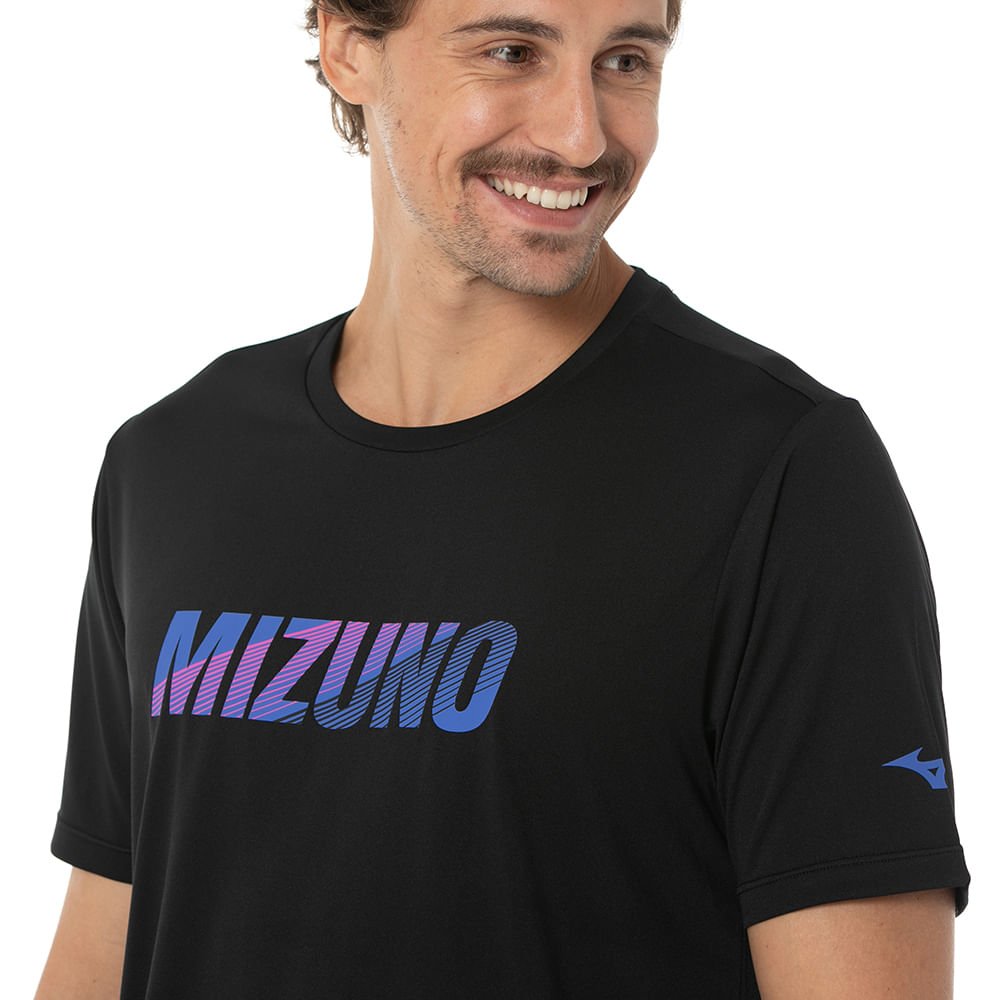 Camiseta Casual Masculina Mizuno Stamp Preto 3