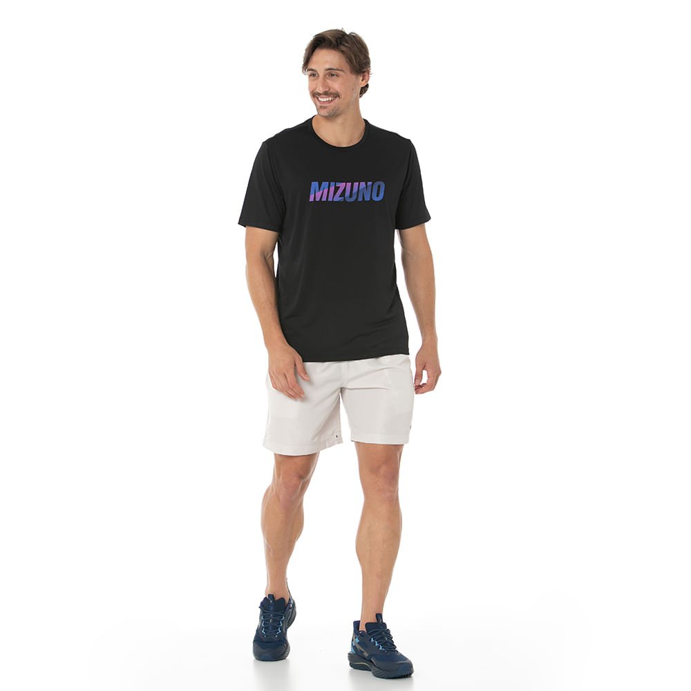 Camiseta Casual Masculina Mizuno Stamp Preto 5