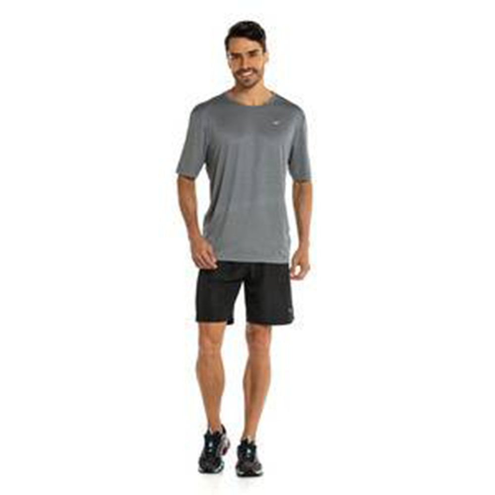 Camiseta de Corrida Masculina Mizuno Run Spark 2 Mescla Cinza 2