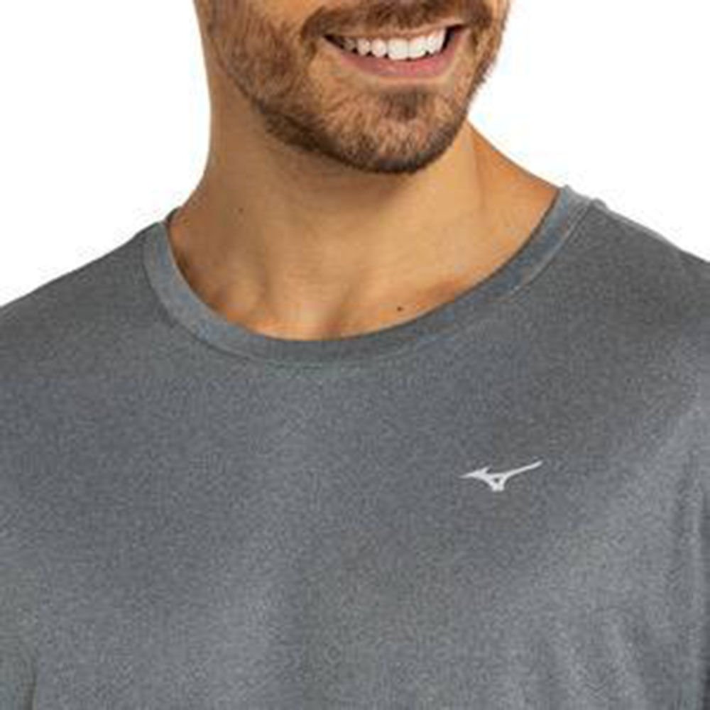 Camiseta de Corrida Masculina Mizuno Run Spark 2 Mescla Cinza 4