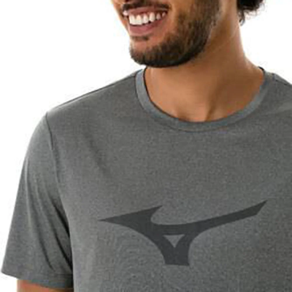Camiseta de Corrida Mizuno Run Spark Mescla Masculina Cinza 4
