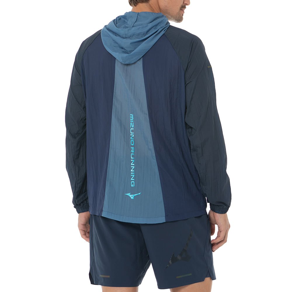 Jaqueta de Corrida Masculina Mizuno High 2 Azul 3