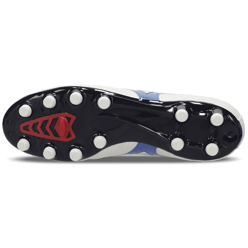 Chuteira de Campo Masculina Mizuno Morelia Classic MD Branco/Azul 2